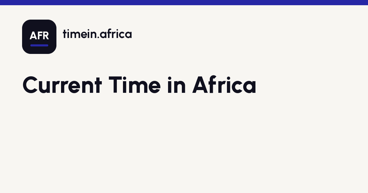 Current Time in Africa